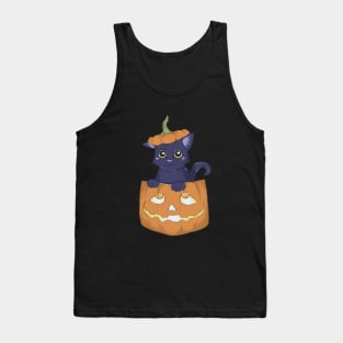 Pocket Cat and Jack-O-Lantern Tank Top